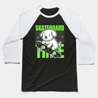 Dog Skateboard Baseball T-Shirt